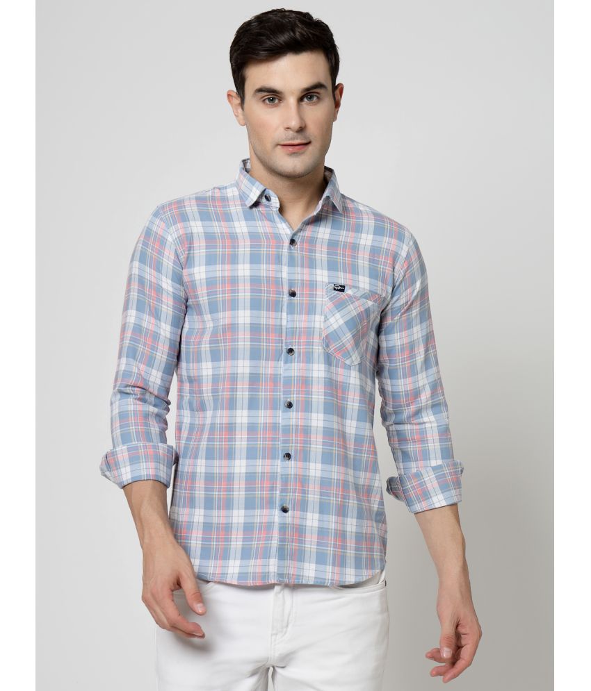     			allan peter 100% Cotton Regular Fit Checks Full Sleeves Men's Casual Shirt - Grey ( Pack of 1 )