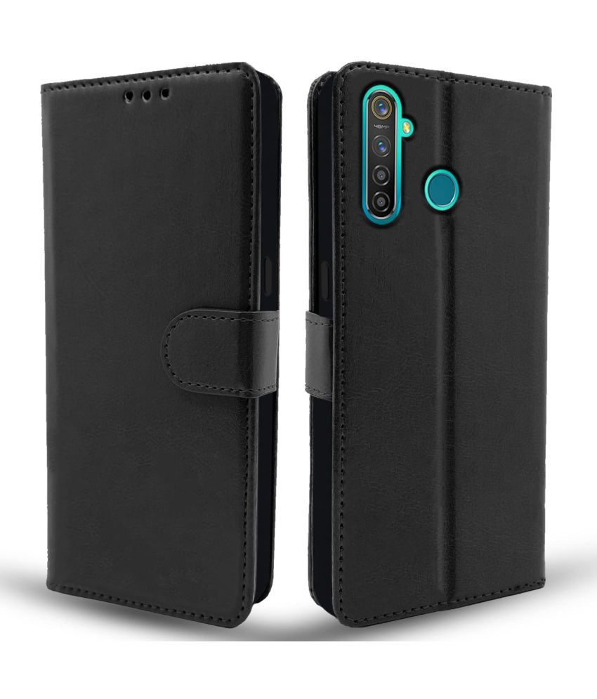     			Balkans Black Flip Cover Artificial Leather Compatible For Realme 5i ( Pack of 1 )