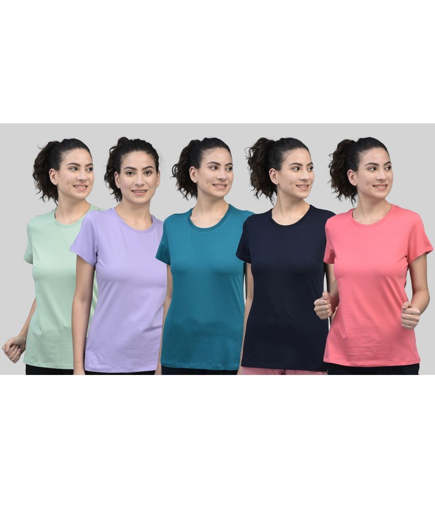     			Dollar Multi Cotton Blend Tees - Pack of 5