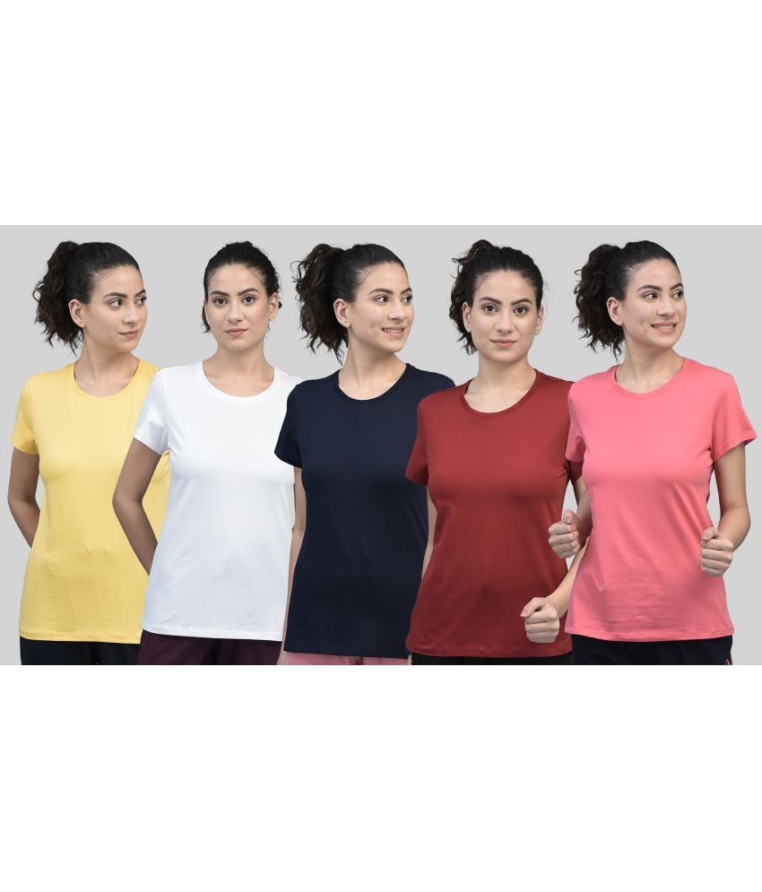     			Dollar Multi Cotton Blend Tees - Pack of 5