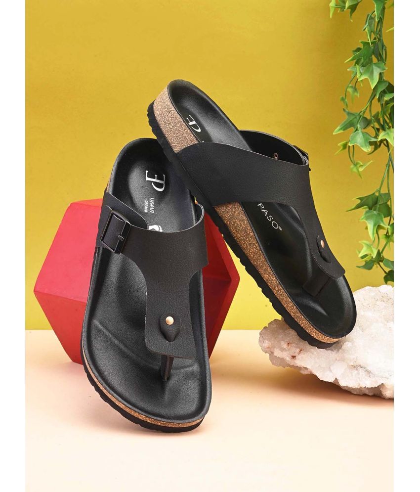     			El Paso Black Men's Slide Flip Flop