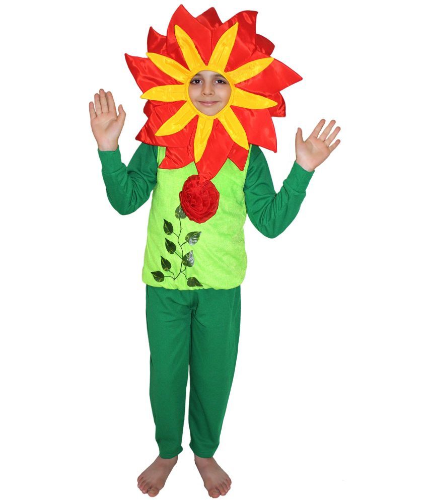     			Kaku Fancy Dresses Flower Costume,Rose Costume,Nature Costume -Red-Green, 16-17 Years, For Boys & Girls