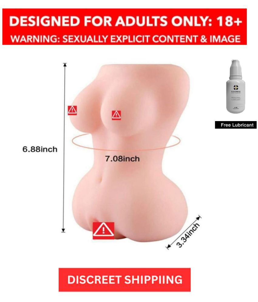     			Half Body Mini Doll Silicone Pocket Pussy Sex Doll With Breast And Anal For Masturbation Toy & Free Lube By Bluemoon