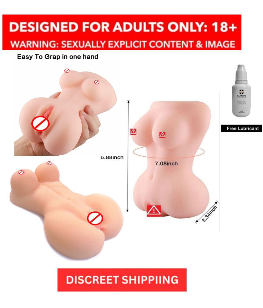     			Half Body Mini Doll Silicone Pocket Pussy Sex Doll With Breast And Anal For Masturbation Toy & Free Lube By Bluemoon
