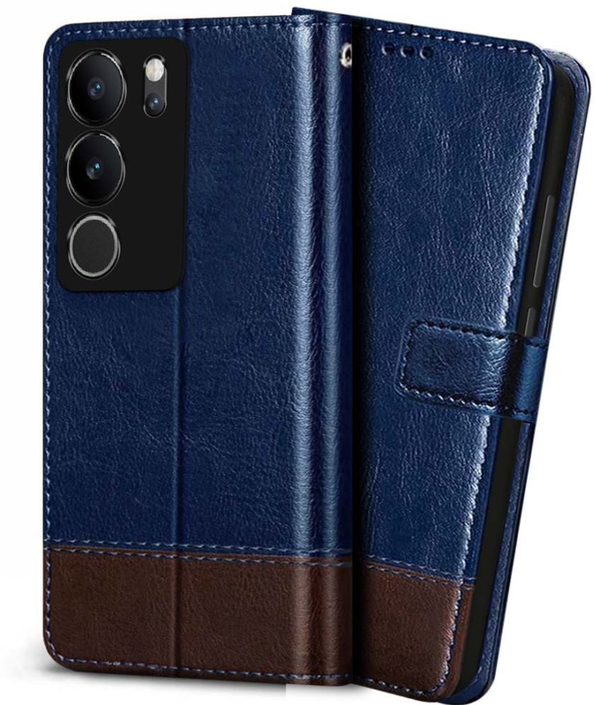     			NBOX Blue Flip Cover Leather Compatible For Vivo V29 Pro 5G ( Pack of 1 )