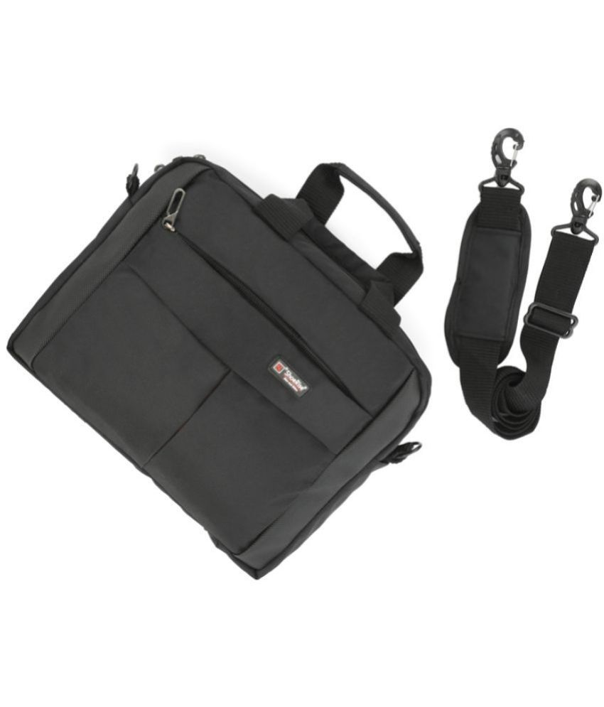    			ShoeRise Black Solid Messenger Bag