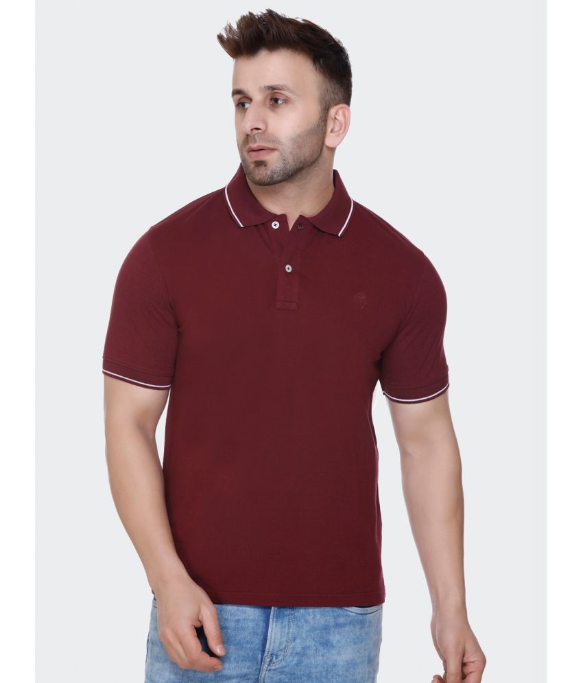     			Trooika Cotton Regular Fit Solid Half Sleeves Men's Polo T Shirt - Wine ( Pack of 1 )