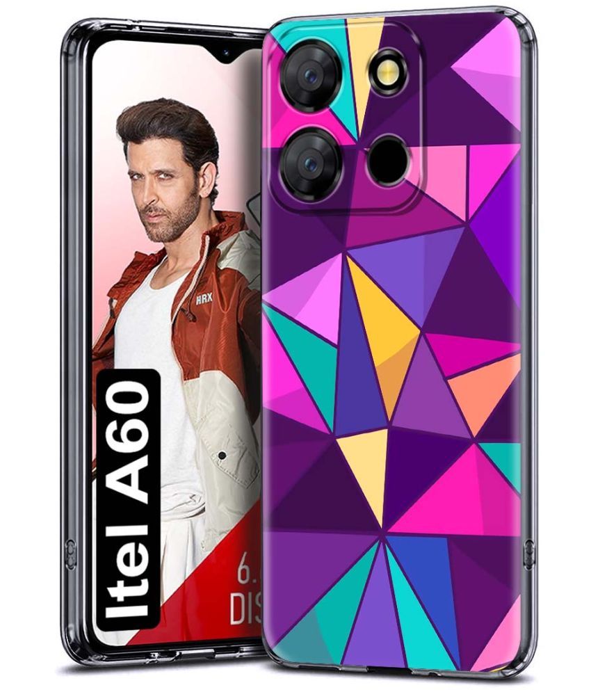     			Fashionury Multicolor Printed Back Cover Silicon Compatible For iTel A60 ( Pack of 1 )