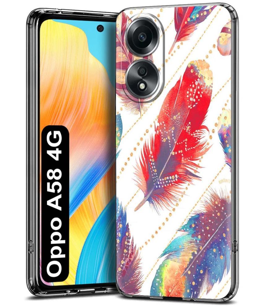     			Fashionury Multicolor Printed Back Cover Silicon Compatible For Oppo A58 4G ( Pack of 1 )