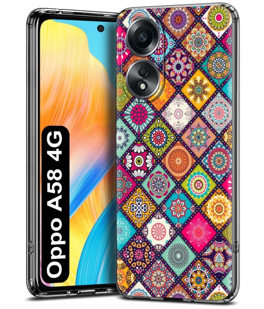     			Fashionury Multicolor Printed Back Cover Silicon Compatible For Oppo A58 4G ( Pack of 1 )