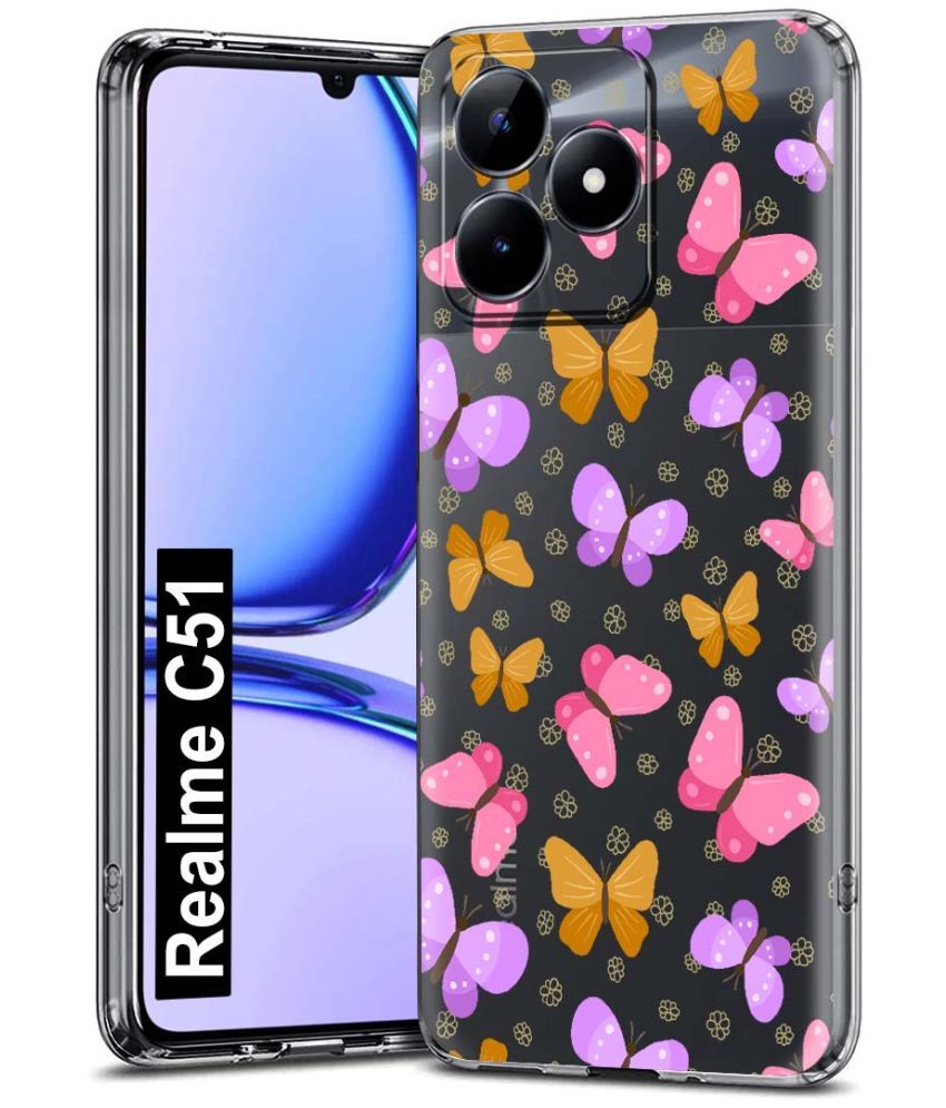     			Fashionury Multicolor Printed Back Cover Silicon Compatible For Realme C51 ( Pack of 1 )