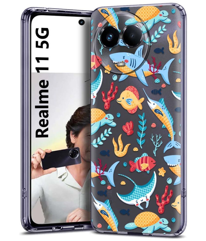     			Fashionury Multicolor Printed Back Cover Silicon Compatible For Realme 11 5G ( Pack of 1 )