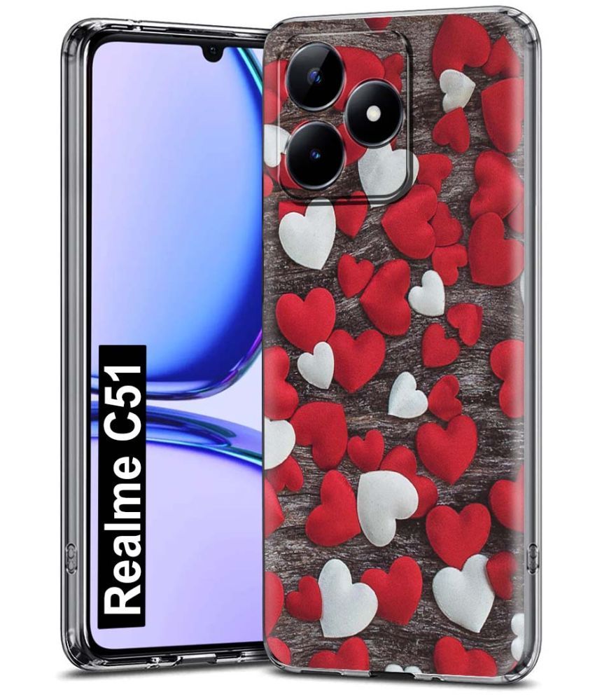     			Fashionury Multicolor Printed Back Cover Silicon Compatible For Realme C51 ( Pack of 1 )