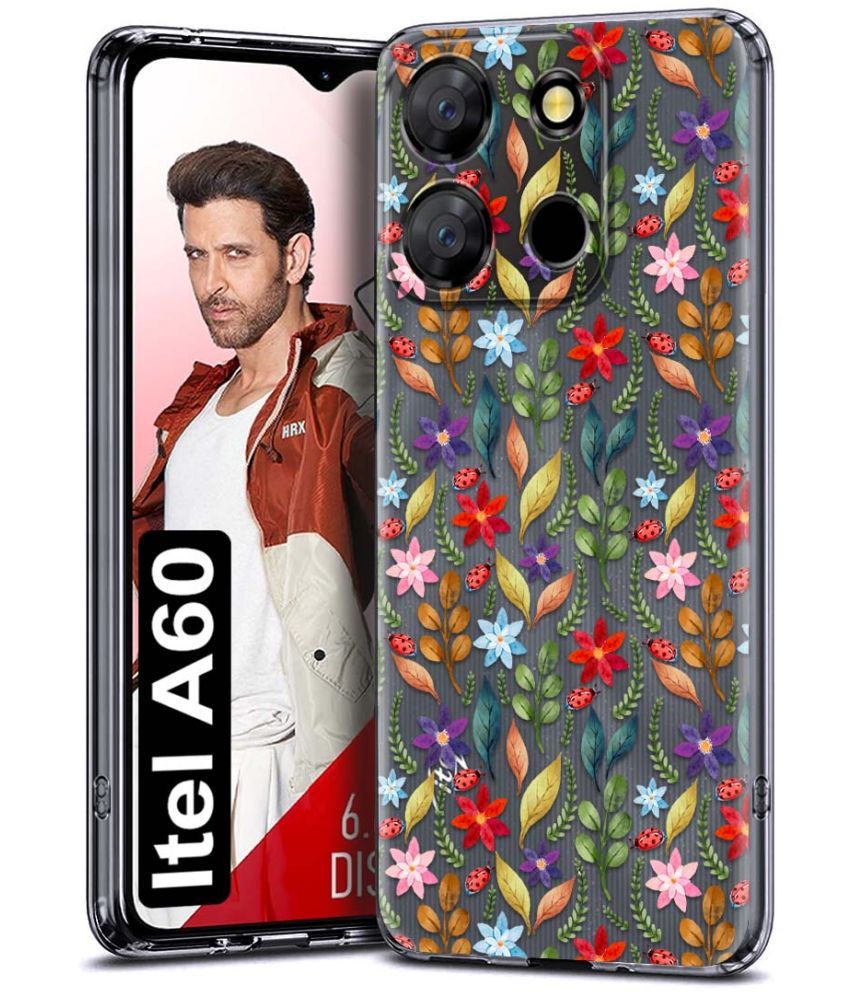     			Fashionury Multicolor Printed Back Cover Silicon Compatible For iTel A60 ( Pack of 1 )