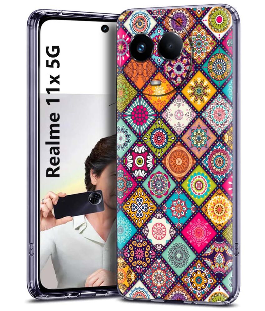     			Fashionury Multicolor Printed Back Cover Silicon Compatible For Realme 11X 5G ( Pack of 1 )
