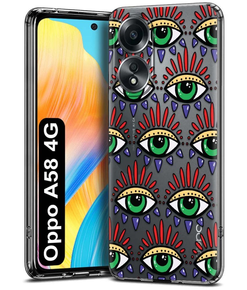     			Fashionury Multicolor Printed Back Cover Silicon Compatible For Oppo A58 4G ( Pack of 1 )