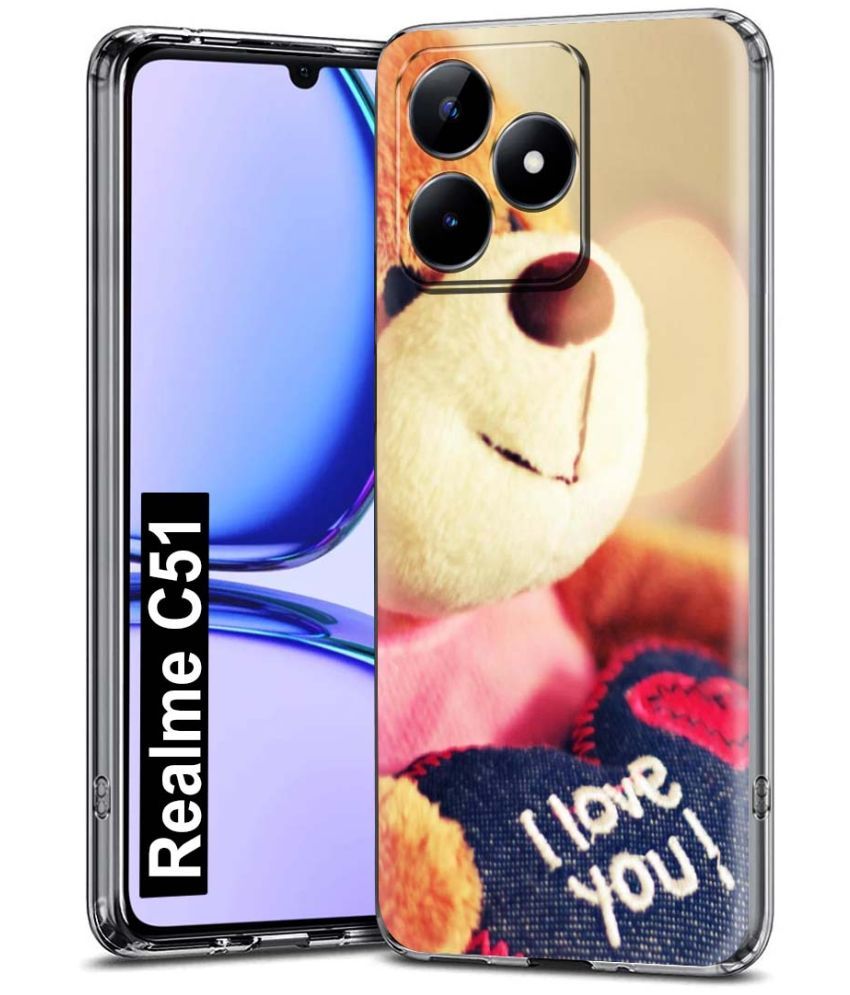     			Fashionury Multicolor Printed Back Cover Silicon Compatible For Realme C51 ( Pack of 1 )