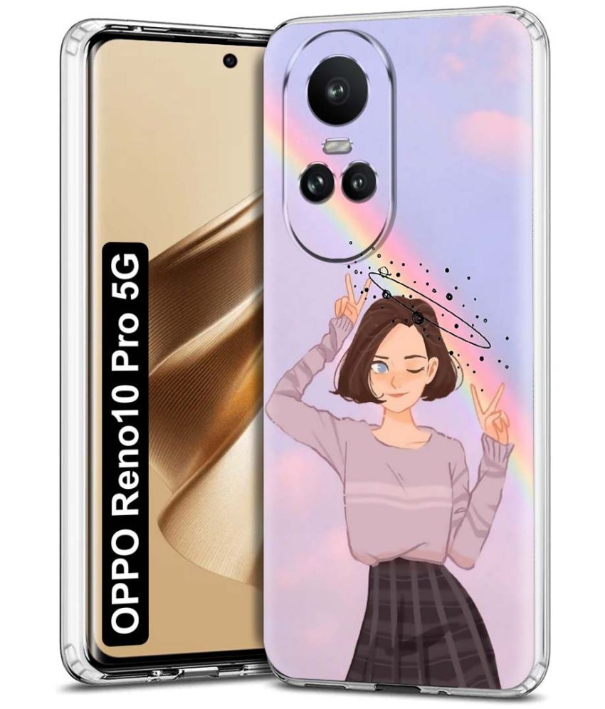     			Fashionury Multicolor Printed Back Cover Silicon Compatible For Oppo Reno 10 Pro ( Pack of 1 )