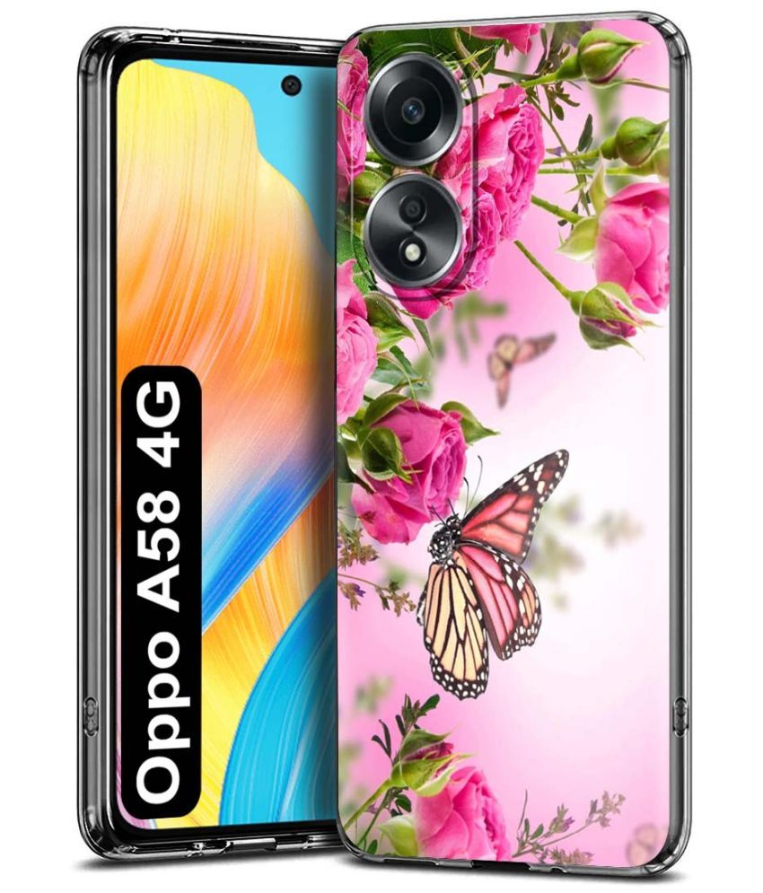     			Fashionury Multicolor Printed Back Cover Silicon Compatible For Oppo A58 4G ( Pack of 1 )