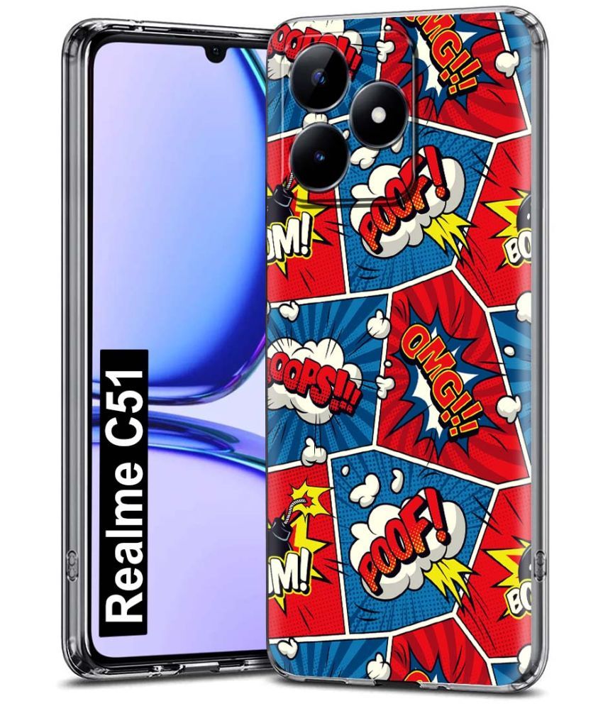     			Fashionury Multicolor Printed Back Cover Silicon Compatible For Realme C51 ( Pack of 1 )