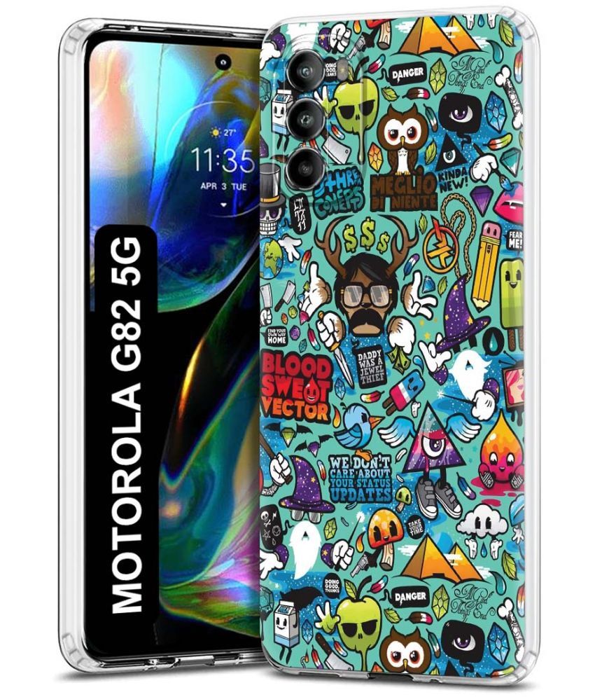     			Fashionury Multicolor Printed Back Cover Silicon Compatible For Motorola Moto G82 5G ( Pack of 1 )