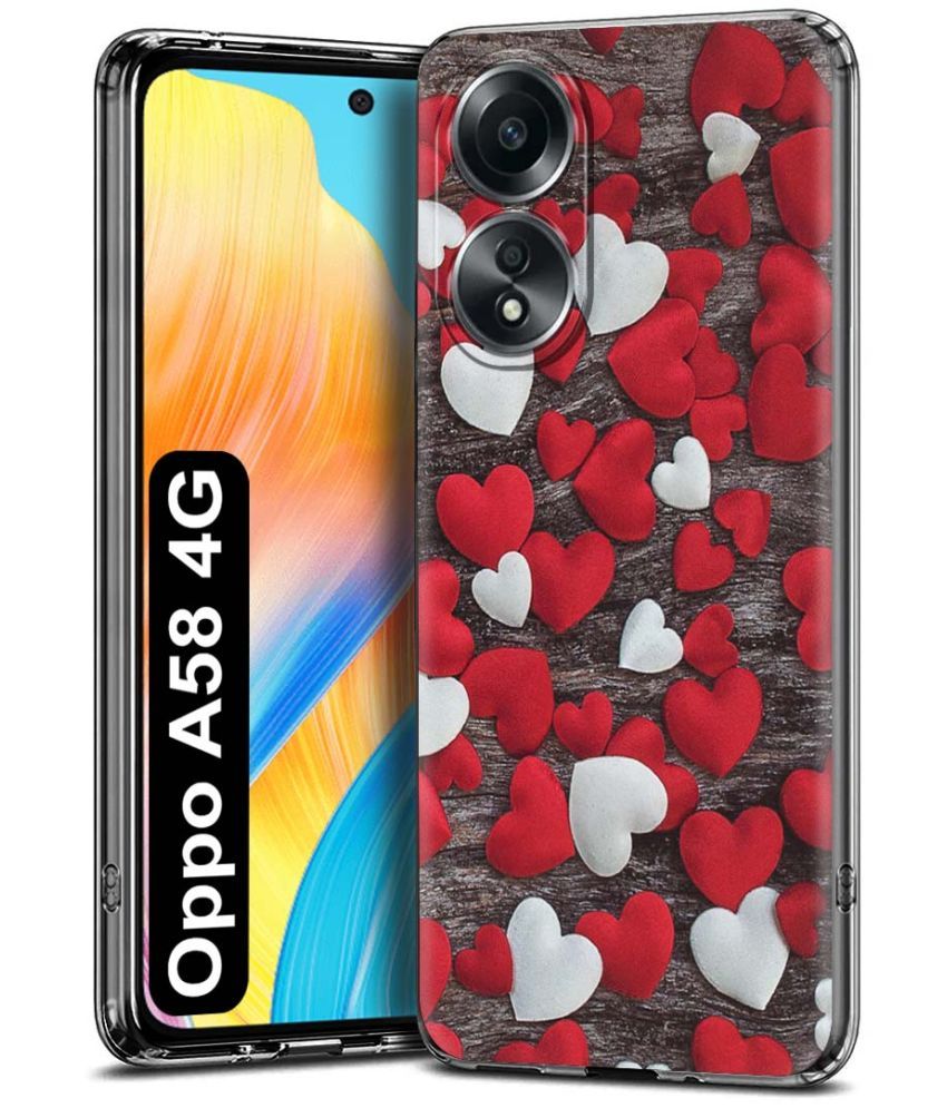     			Fashionury Multicolor Printed Back Cover Silicon Compatible For Oppo A58 4G ( Pack of 1 )