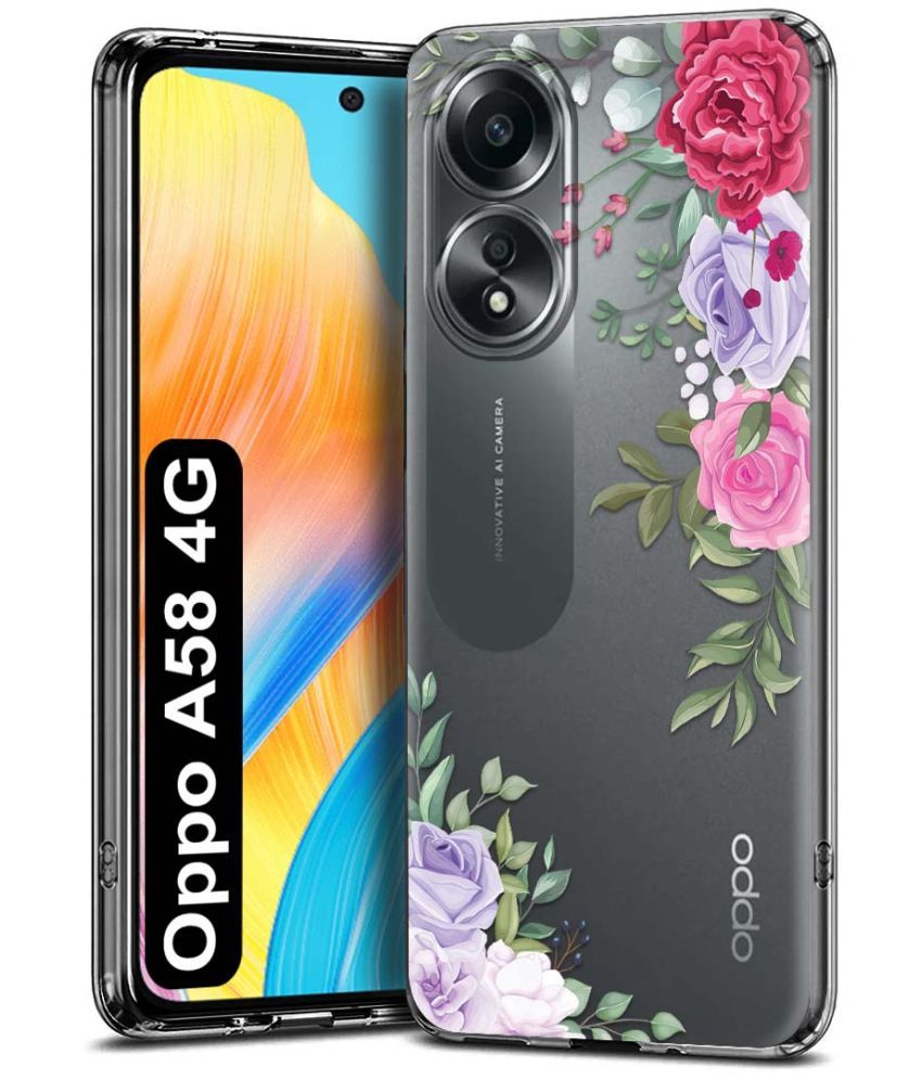     			Fashionury Multicolor Printed Back Cover Silicon Compatible For Oppo A58 4G ( Pack of 1 )