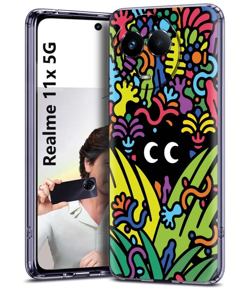     			Fashionury Multicolor Printed Back Cover Silicon Compatible For Realme 11X 5G ( Pack of 1 )