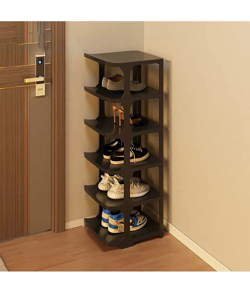     			House Of Quirk Plastic More Than 5 Tier Shoe Rack Black