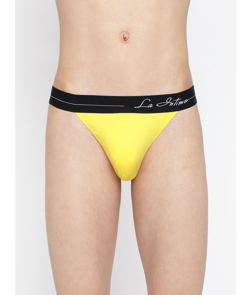     			La Intimo Cotton Men's Bikini ( Yellow )