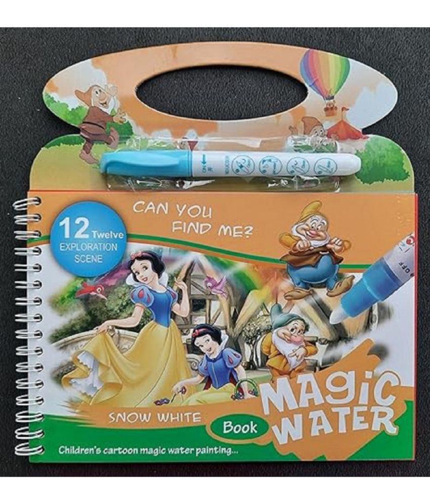     			MSGH Reusable Magic Water Painting Book Magic Doodle Pen Kids Coloring Doodle Drawing Board Games Child Educational Toy/Magic Book Water Painting Book for Kids Pack of 1 Pcs (Princess)
