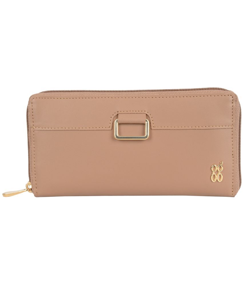     			Baggit Faux Leather Beige Women's Zip Around Wallet ( Pack of 1 )