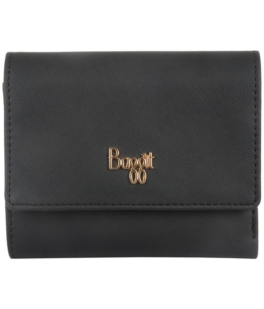     			Baggit Faux Leather Black Women's Three fold Wallet ( Pack of 1 )