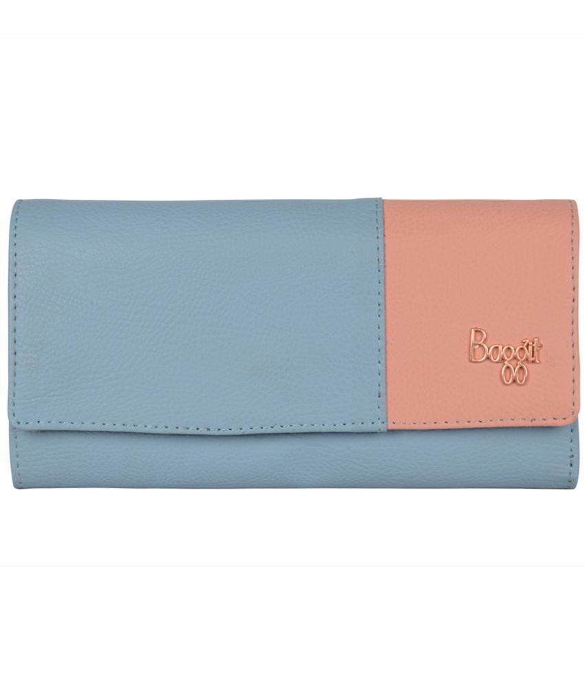     			Baggit Faux Leather Blue Women's Three fold Wallet ( Pack of 1 )