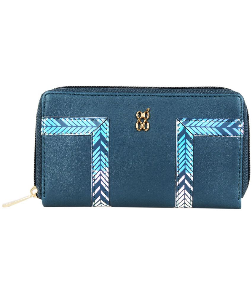     			Baggit Faux Leather Blue Women's Zip Around Wallet ( Pack of 1 )