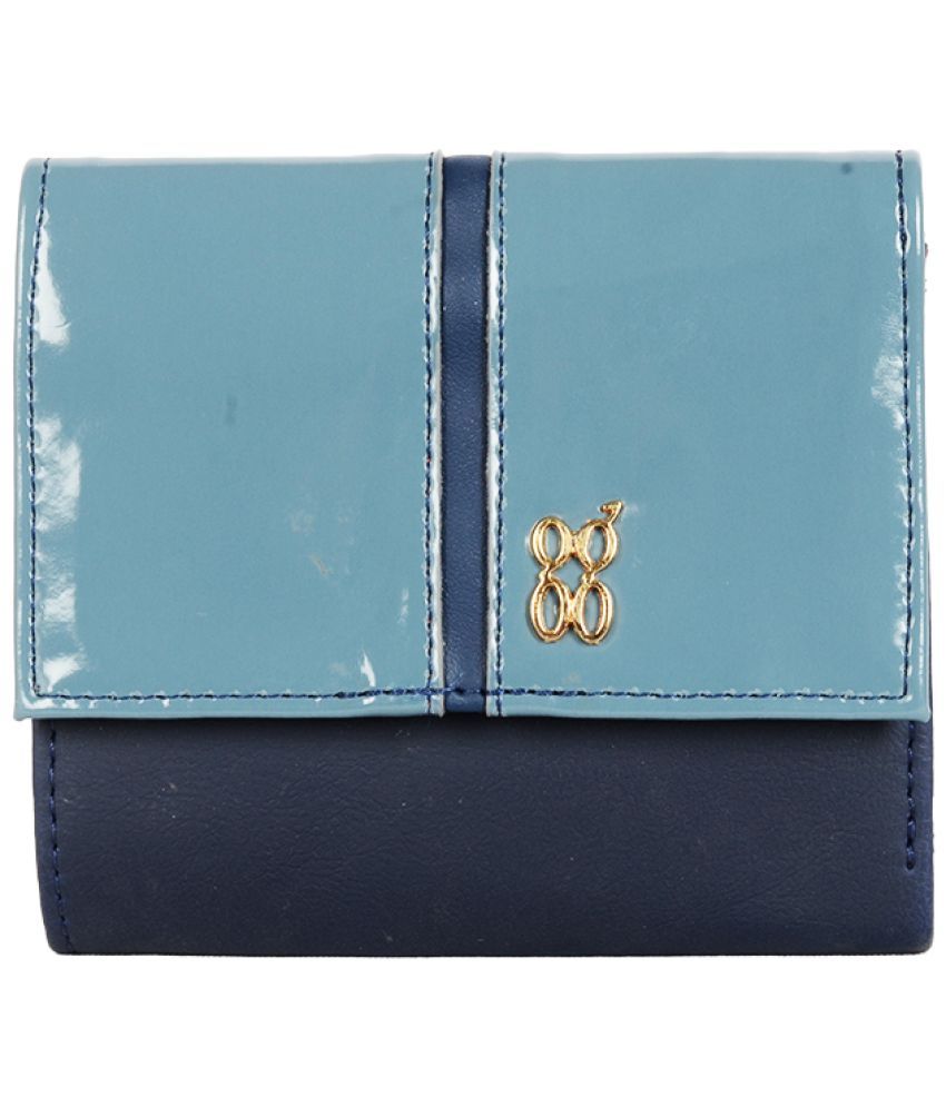     			Baggit Faux Leather Blue Women's Three fold Wallet ( Pack of 1 )