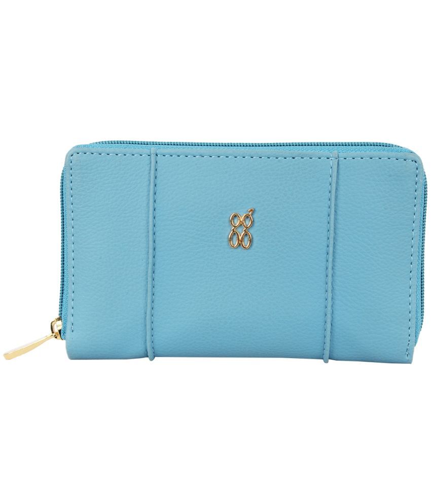     			Baggit Faux Leather Blue Women's Zip Around Wallet ( Pack of 1 )