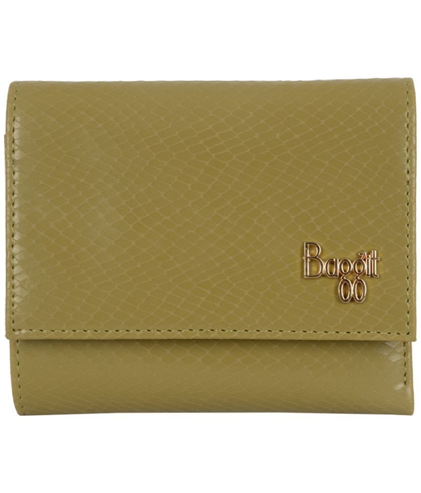     			Baggit Faux Leather Green Women's Three fold Wallet ( Pack of 1 )