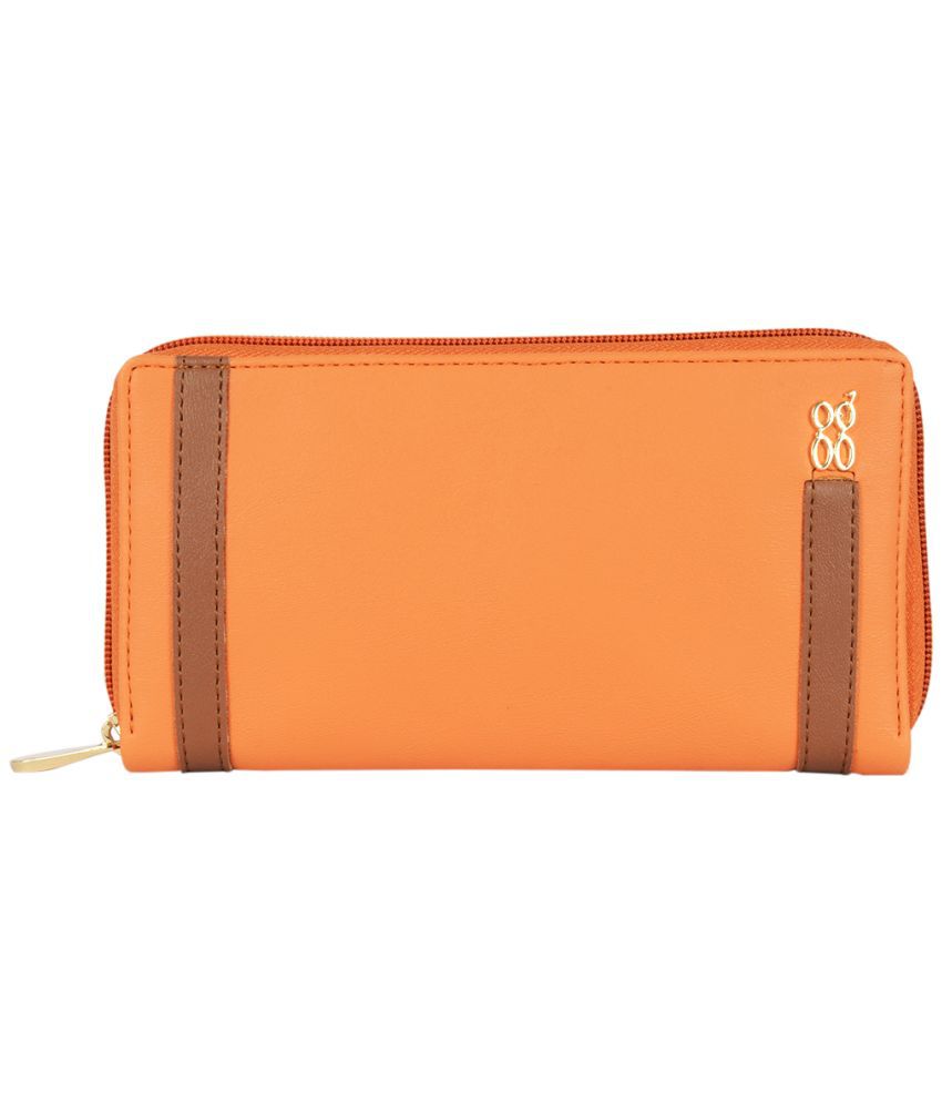     			Baggit Faux Leather Orange Women's Zip Around Wallet ( Pack of 1 )