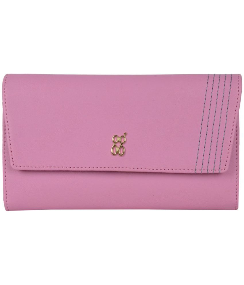     			Baggit Faux Leather Pink Women's Three fold Wallet ( Pack of 1 )