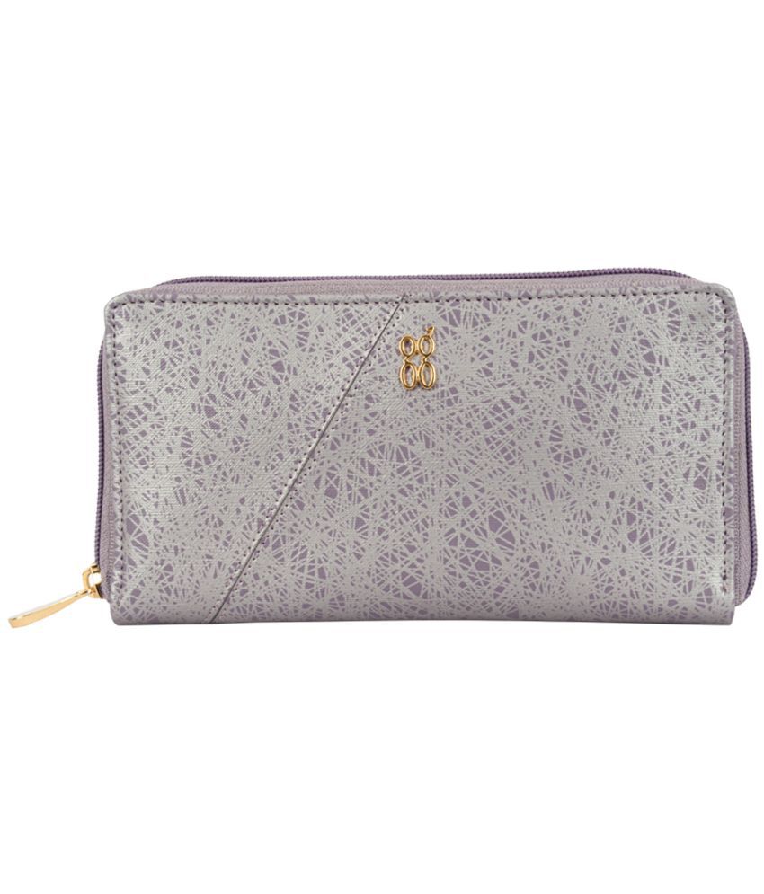     			Baggit Faux Leather Purple Women's Zip Around Wallet ( Pack of 1 )