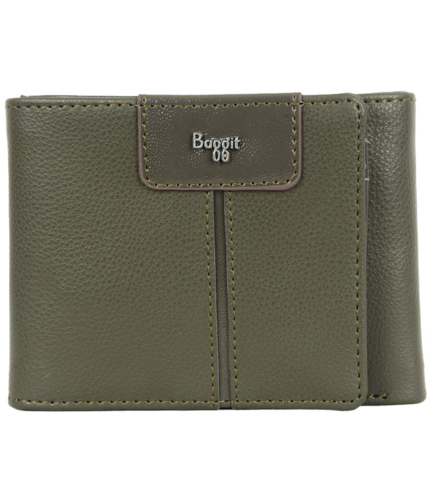     			Baggit Green Faux Leather Men's Three fold Wallet ( Pack of 1 )