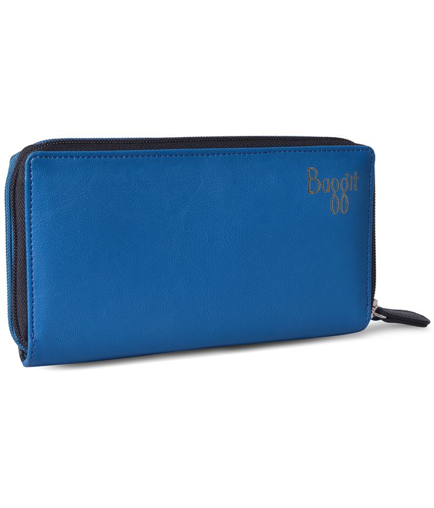     			Baggit PU Blue Women's Zip Around Wallet ( Pack of 1 )