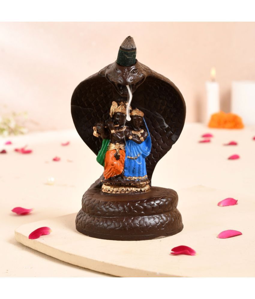     			Craftam Polyresin Radha Krishna Smoke Backflow Incense Cone Holder with 20 Scented Incenses