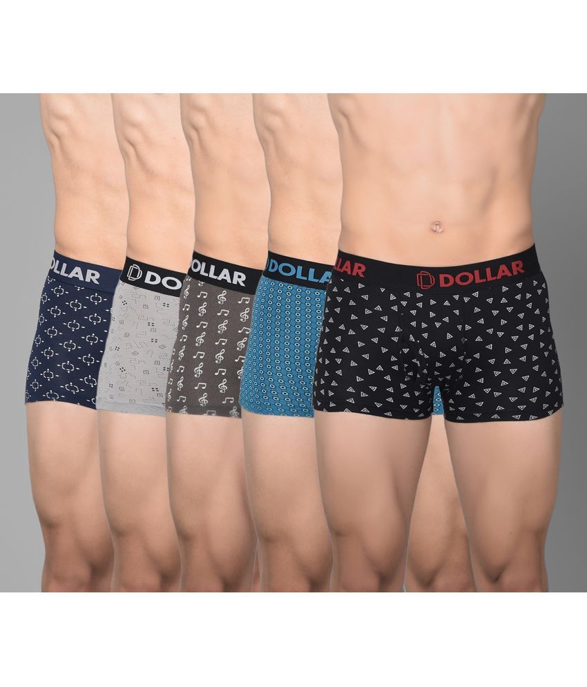     			Pack of 5 Dollar Bigboss Assorted Printed Cotton Blend Men Trunk