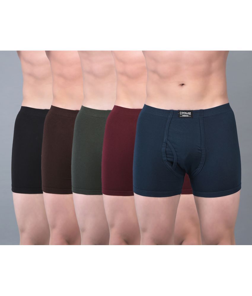     			Dollar Bigboss Assorted Solid Cotton Blend Men Trunk (Pack of 5)