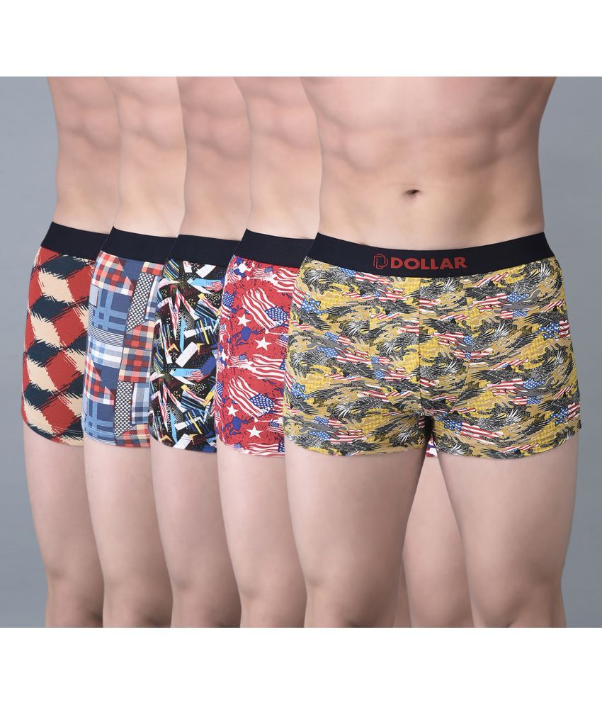     			Pack of 5 Dollar Bigboss Assorted Printed Cotton Blend Men Trunk