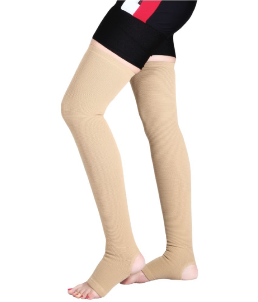     			Flamingo Premium Varicose Vein Stockings | X-Large | Pack of 2 | Medical Compression Socks for Women & Men | Varicose Vein Stockings for Men & Women | Beige