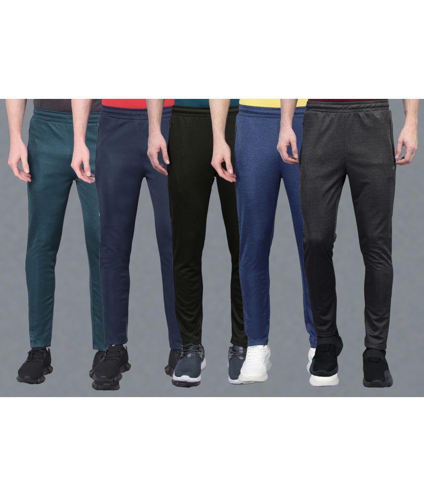     			Force NXT Multi Polyester Men's Sports Trackpants ( Pack of 5 )