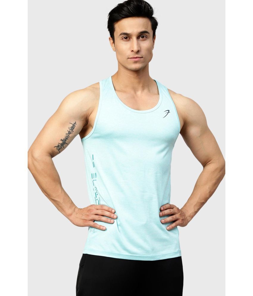     			Fuaark Sky Blue Polyester Slim Fit Men's Tanks ( Pack of 1 )